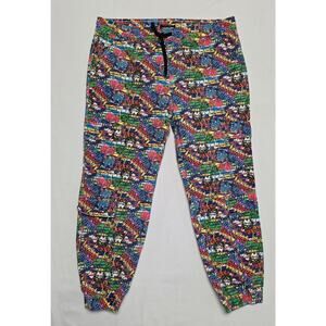 LoveLove Women's Graffiti Print Jogger Pants 3X Colorful Streetwear